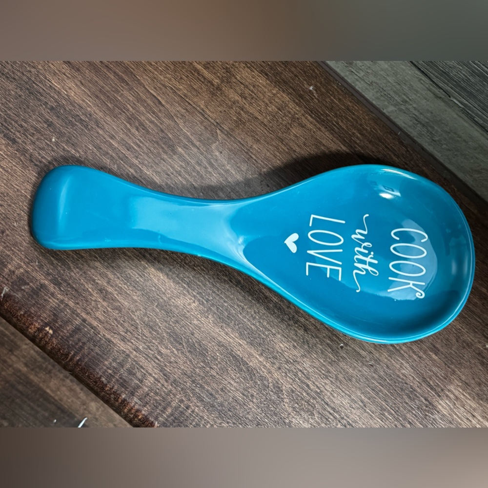 Ceramic Spoon Rest COOK WITH LOVE - NEW